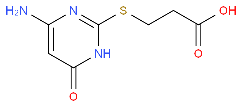 3-[(4-amino-6-oxo-1,6-dihydropyrimidin-2-yl)thio]propanoic acid_分子结构_CAS_63916-09-6)