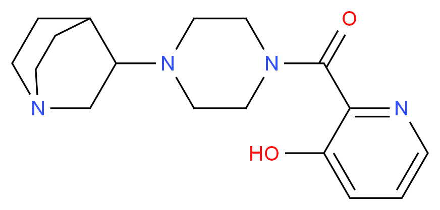 2-{[4-(1-azabicyclo[2.2.2]oct-3-yl)-1-piperazinyl]carbonyl}-3-pyridinol_分子结构_CAS_)