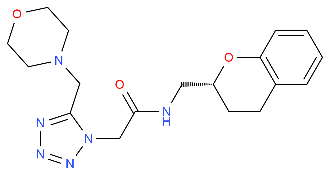 N-[(2R)-3,4-dihydro-2H-chromen-2-ylmethyl]-2-[5-(4-morpholinylmethyl)-1H-tetrazol-1-yl]acetamide_分子结构_CAS_)
