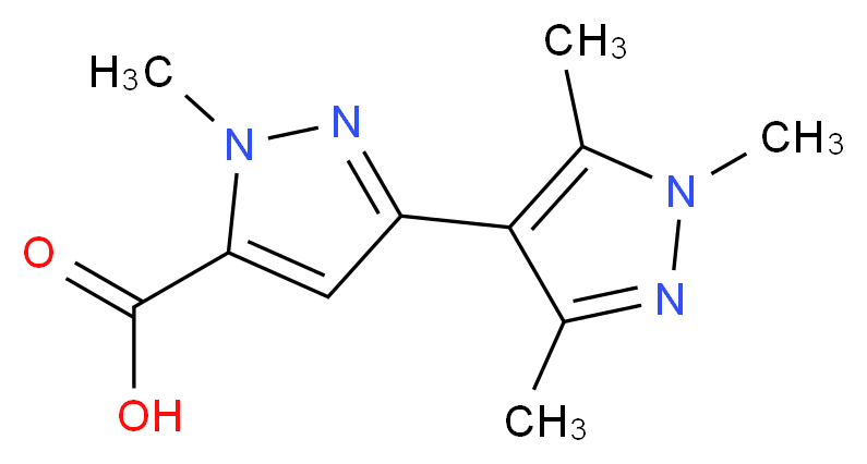 1-methyl-3-(trimethyl-1H-pyrazol-4-yl)-1H-pyrazole-5-carboxylic acid_分子结构_CAS_1170910-12-9