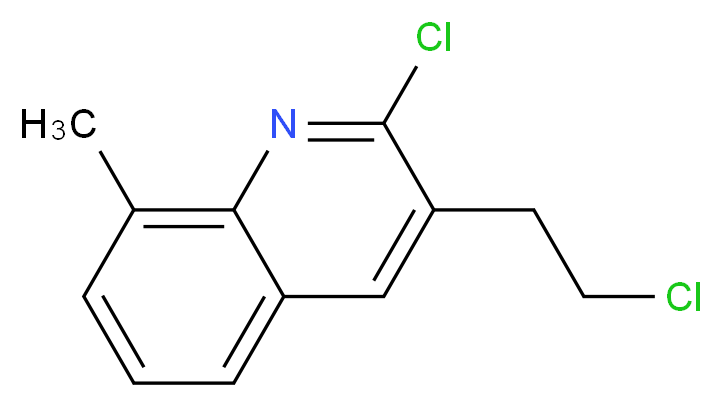 2-chloro-3-(2-chloroethyl)-8-methylquinoline_分子结构_CAS_63742-82-5