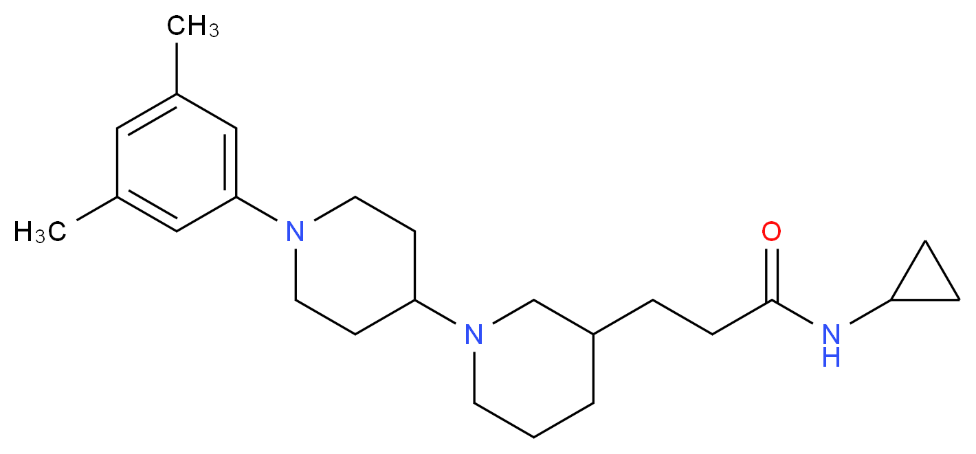 N-cyclopropyl-3-[1'-(3,5-dimethylphenyl)-1,4'-bipiperidin-3-yl]propanamide_分子结构_CAS_)
