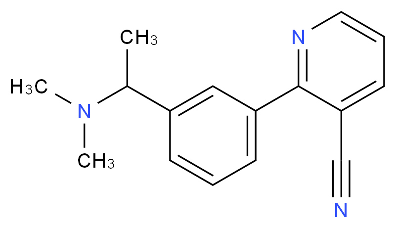 2-{3-[1-(dimethylamino)ethyl]phenyl}nicotinonitrile_分子结构_CAS_)
