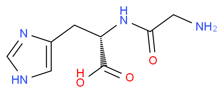 (2S)-2-(2-aminoacetamido)-3-(1H-imidazol-4-yl)propanoic acid_分子结构_CAS_3486-76-8