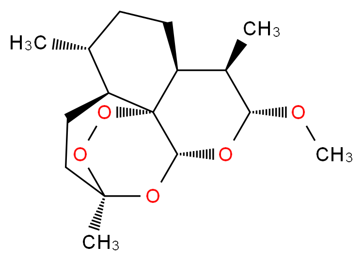 (1R,4S,5R,8S,9R,10R,12R,13R)-10-methoxy-1,5,9-trimethyl-11,14,15,16-tetraoxatetracyclo[10.3.1.0<sup>4</sup>,<sup>1</sup><sup>3</sup>.0<sup>8</sup>,<sup>1</sup><sup>3</sup>]hexadecane_分子结构_CAS_71939-51-0