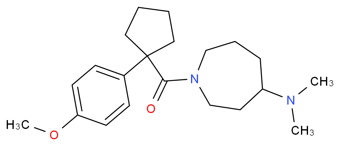 1-{[1-(4-methoxyphenyl)cyclopentyl]carbonyl}-N,N-dimethyl-4-azepanamine_分子结构_CAS_)