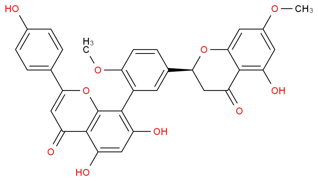 2,3-Dihydroamentoflavone 7,4'-dimethyl ether_分子结构_CAS_873999-88-3)