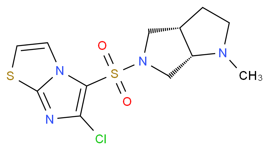 6-chloro-5-{[(3aS,6aS)-1-methylhexahydropyrrolo[3,4-b]pyrrol-5(1H)-yl]sulfonyl}imidazo[2,1-b][1,3]thiazole_分子结构_CAS_)