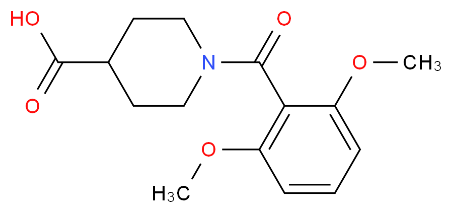1-(2,6-dimethoxybenzoyl)piperidine-4-carboxylic acid_分子结构_CAS_593261-82-6)