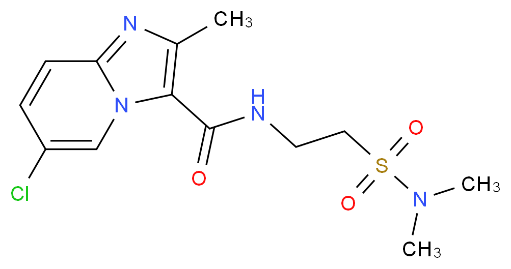 6-chloro-N-{2-[(dimethylamino)sulfonyl]ethyl}-2-methylimidazo[1,2-a]pyridine-3-carboxamide_分子结构_CAS_)