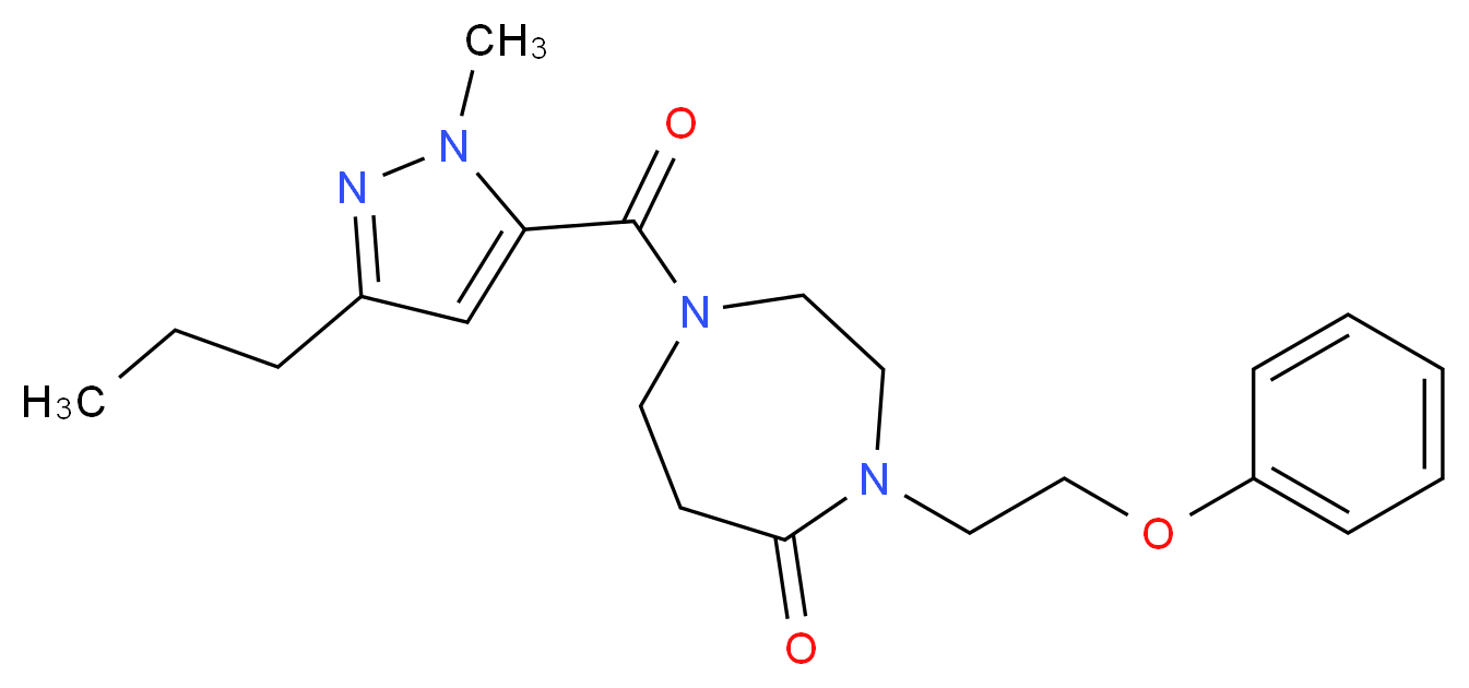 1-[(1-methyl-3-propyl-1H-pyrazol-5-yl)carbonyl]-4-(2-phenoxyethyl)-1,4-diazepan-5-one_分子结构_CAS_)