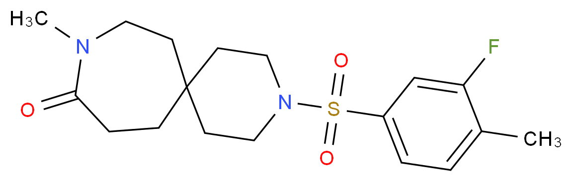3-[(3-fluoro-4-methylphenyl)sulfonyl]-9-methyl-3,9-diazaspiro[5.6]dodecan-10-one_分子结构_CAS_)
