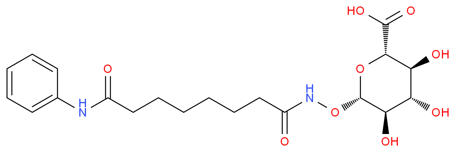 (2S,3S,4S,5R,6S)-3,4,5-trihydroxy-6-{[7-(phenylcarbamoyl)heptanamido]oxy}oxane-2-carboxylic acid_分子结构_CAS_863456-50-2