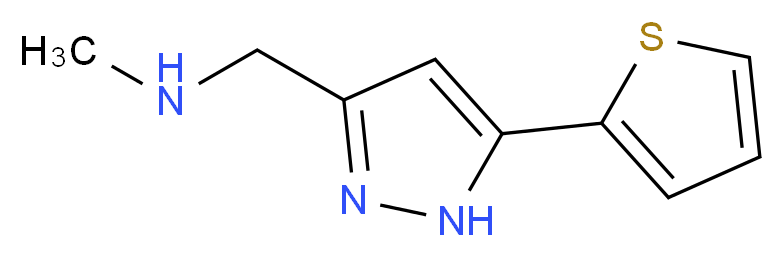 methyl({[5-(thiophen-2-yl)-1H-pyrazol-3-yl]methyl})amine_分子结构_CAS_859850-81-0