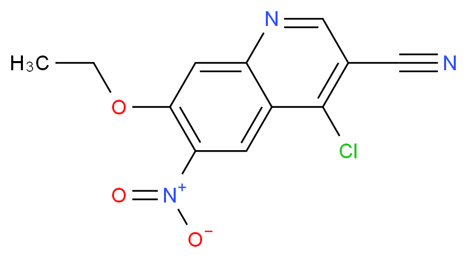 4-Chloro-3-cyano-7-ethoxy-6-nitroquinoline_分子结构_CAS_214476-09-2)