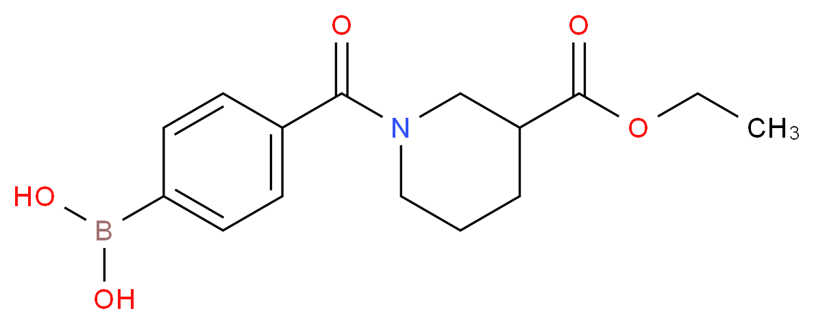 {4-[3-(ethoxycarbonyl)piperidine-1-carbonyl]phenyl}boronic acid_分子结构_CAS_1150114-74-1