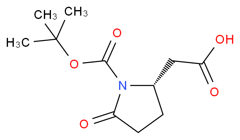 2-[(2S)-1-[(tert-butoxy)carbonyl]-5-oxopyrrolidin-2-yl]acetic acid_分子结构_CAS_948594-96-5