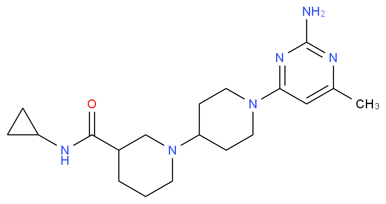 1'-(2-amino-6-methylpyrimidin-4-yl)-N-cyclopropyl-1,4'-bipiperidine-3-carboxamide_分子结构_CAS_)