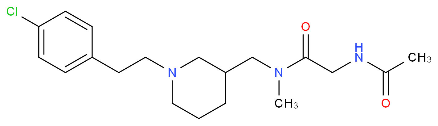 N~2~-acetyl-N~1~-({1-[2-(4-chlorophenyl)ethyl]-3-piperidinyl}methyl)-N~1~-methylglycinamide_分子结构_CAS_)