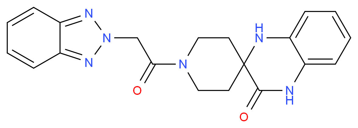 1-(2H-1,2,3-benzotriazol-2-ylacetyl)-1',4'-dihydro-3'H-spiro[piperidine-4,2'-quinoxalin]-3'-one_分子结构_CAS_)