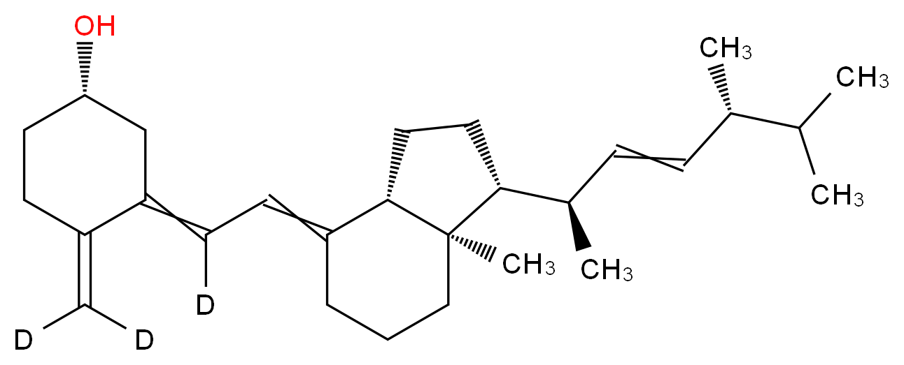 (1S)-3-{2-[(1R,3aS,7aR)-1-[(2R,5R)-5,6-dimethylhept-3-en-2-yl]-7a-methyl-octahydro-1H-inden-4-ylidene](1-<sup>2</sup>H)ethylidene}-4-(<sup>2</sup>H<sub>2</sub>)methylidenecyclohexan-1-ol_分子结构_CAS_1217448-46-8