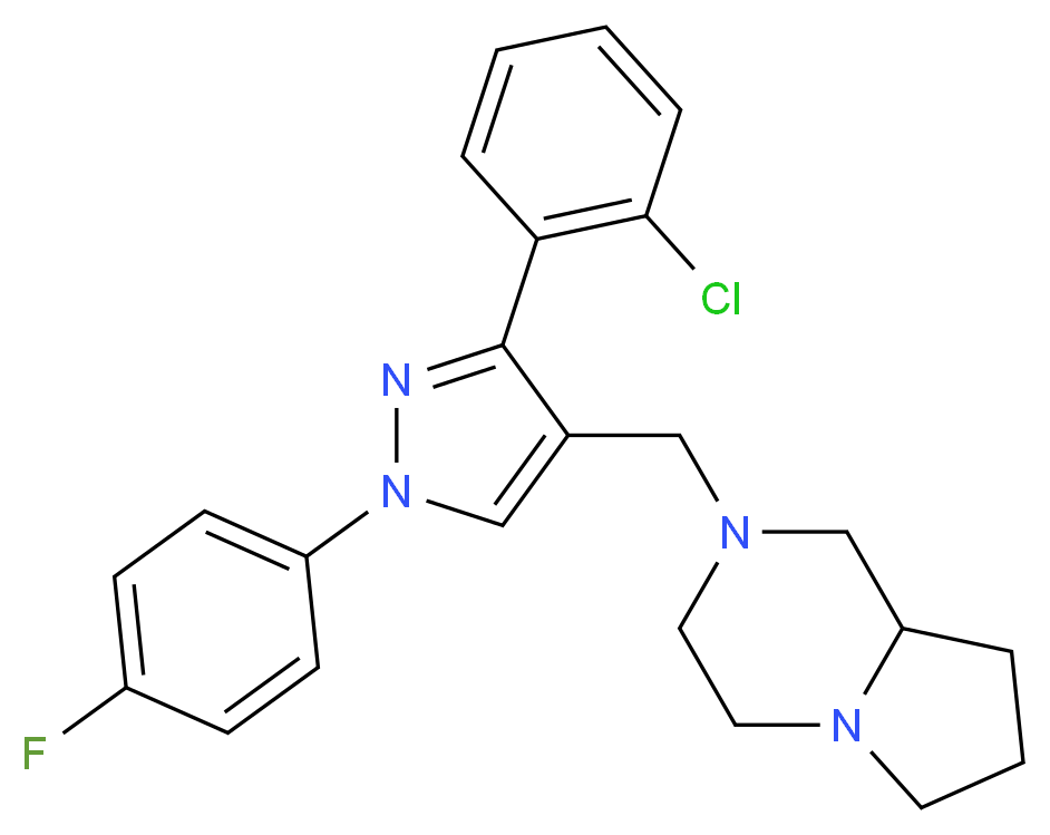 2-{[3-(2-chlorophenyl)-1-(4-fluorophenyl)-1H-pyrazol-4-yl]methyl}octahydropyrrolo[1,2-a]pyrazine_分子结构_CAS_)