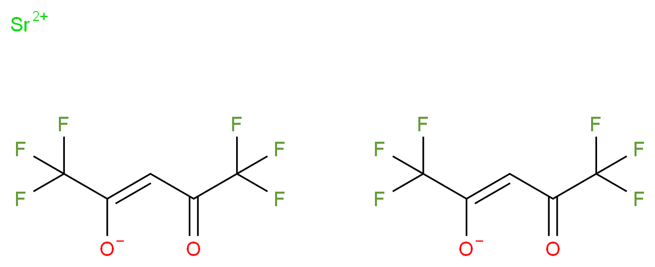 strontium(2+) ion bis((2Z)-1,1,1,5,5,5-hexafluoro-4-oxopent-2-en-2-olate)_分子结构_CAS_121012-89-3