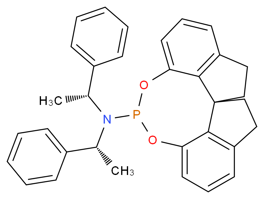 N,N-bis[(1R)-1-phenylethyl]-9,11-dioxa-10-phosphapentacyclo[10.6.1.1<sup>1</sup>,<sup>4</sup>.0<sup>1</sup><sup>6</sup>,<sup>1</sup><sup>9</sup>.0<sup>8</sup>,<sup>2</sup><sup>0</sup>]icosa-4(20),5,7,12,14,16(19)-hexaen-10-amine_分子结构_CAS_500997-69-3