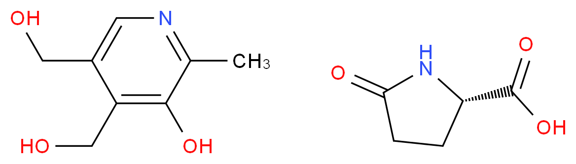 (2S)-5-oxopyrrolidine-2-carboxylic acid; 4,5-bis(hydroxymethyl)-2-methylpyridin-3-ol_分子结构_CAS_74536-44-0