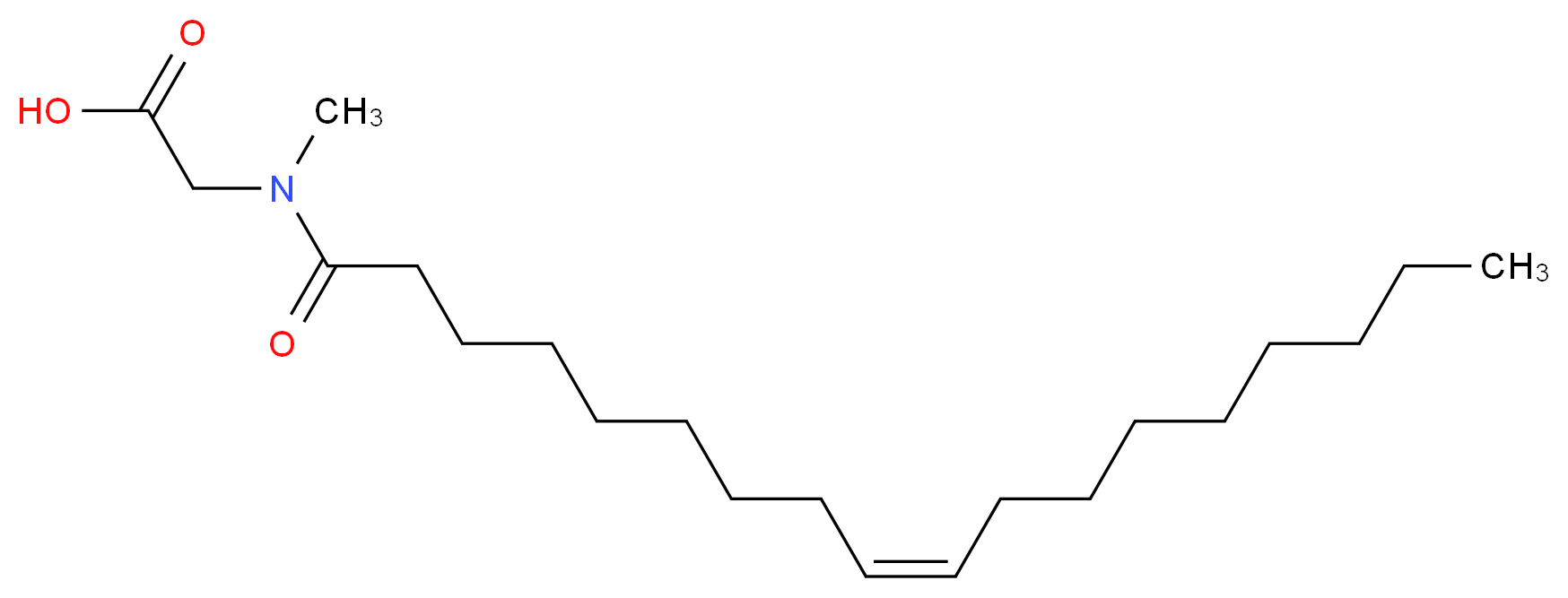 2-[(9Z)-N-methyloctadec-9-enamido]acetic acid_分子结构_CAS_110-25-8