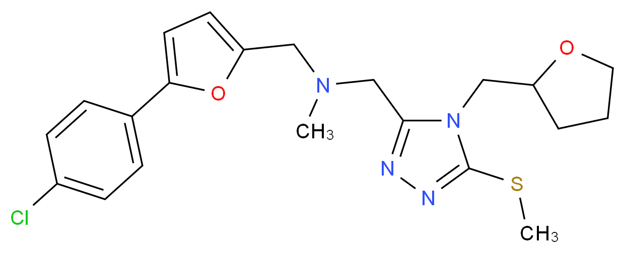 1-[5-(4-chlorophenyl)-2-furyl]-N-methyl-N-{[5-(methylthio)-4-(tetrahydro-2-furanylmethyl)-4H-1,2,4-triazol-3-yl]methyl}methanamine_分子结构_CAS_)