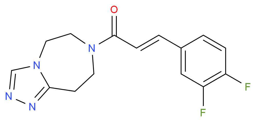 7-[(2E)-3-(3,4-difluorophenyl)-2-propenoyl]-6,7,8,9-tetrahydro-5H-[1,2,4]triazolo[4,3-d][1,4]diazepine_分子结构_CAS_)
