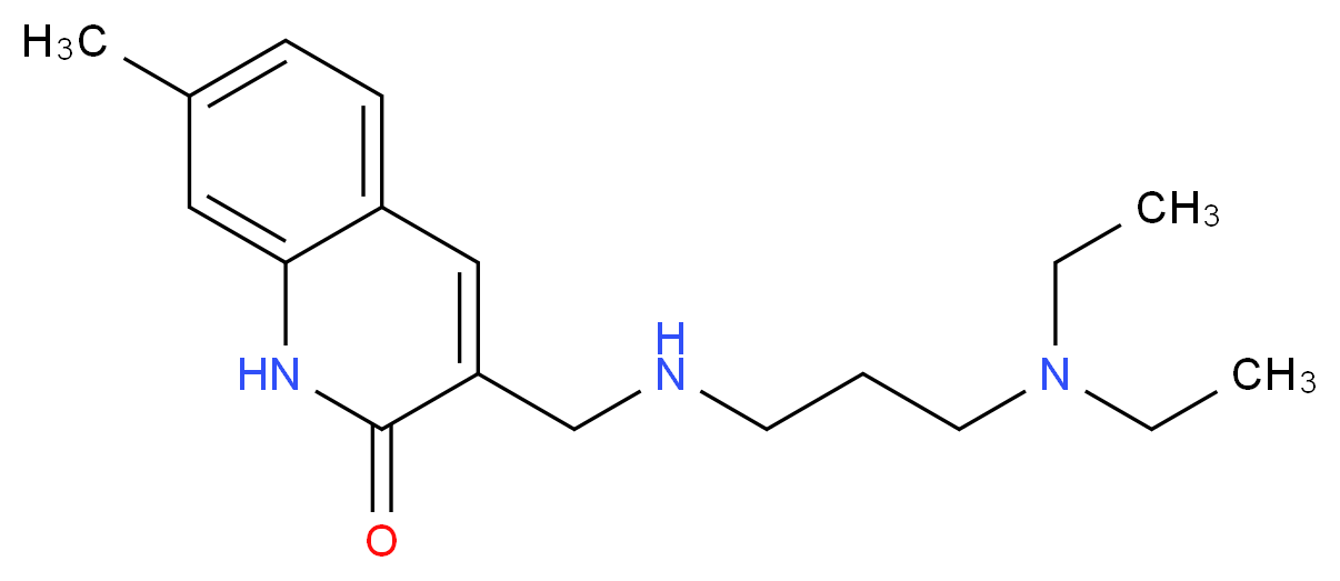 3-[(3-Diethylamino-propylamino)-methyl]-7-methyl-1H-quinolin-2-one_分子结构_CAS_)