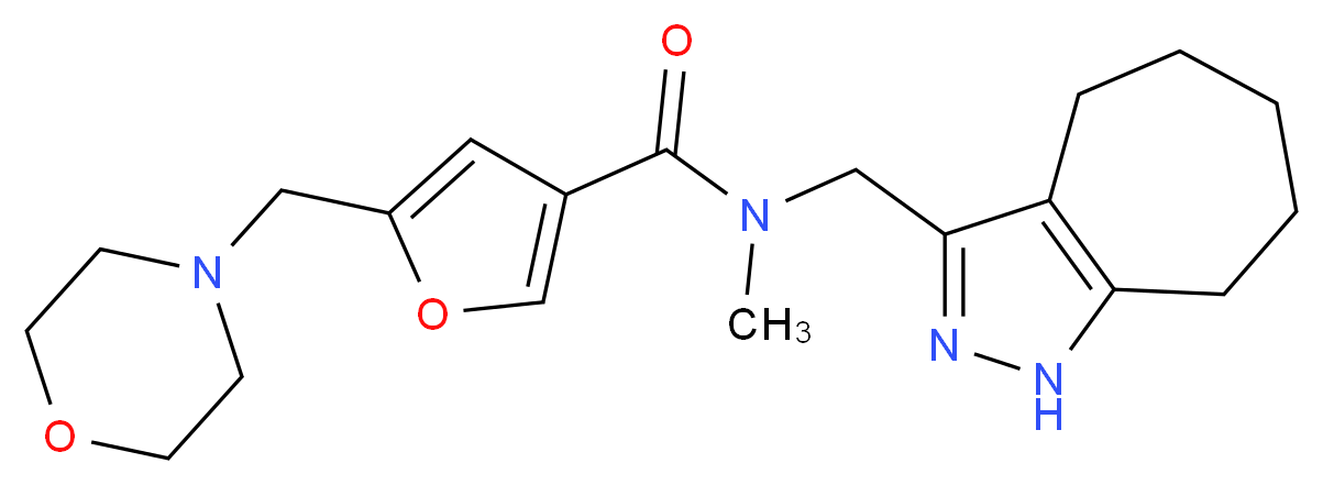 N-(1,4,5,6,7,8-hexahydrocyclohepta[c]pyrazol-3-ylmethyl)-N-methyl-5-(4-morpholinylmethyl)-3-furamide_分子结构_CAS_)