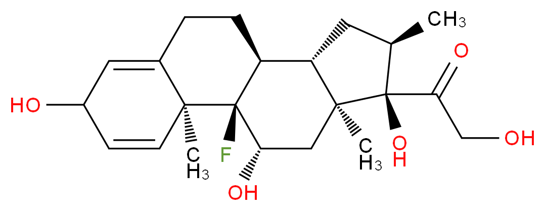1-[(1R,2S,10S,11S,13R,14R,15S,17S)-1-fluoro-5,14,17-trihydroxy-2,13,15-trimethyltetracyclo[8.7.0.0<sup>2</sup>,<sup>7</sup>.0<sup>1</sup><sup>1</sup>,<sup>1</sup><sup>5</sup>]heptadeca-3,6-dien-14-yl]-2-hydroxyethan-1-one_分子结构_CAS_922713-68-6