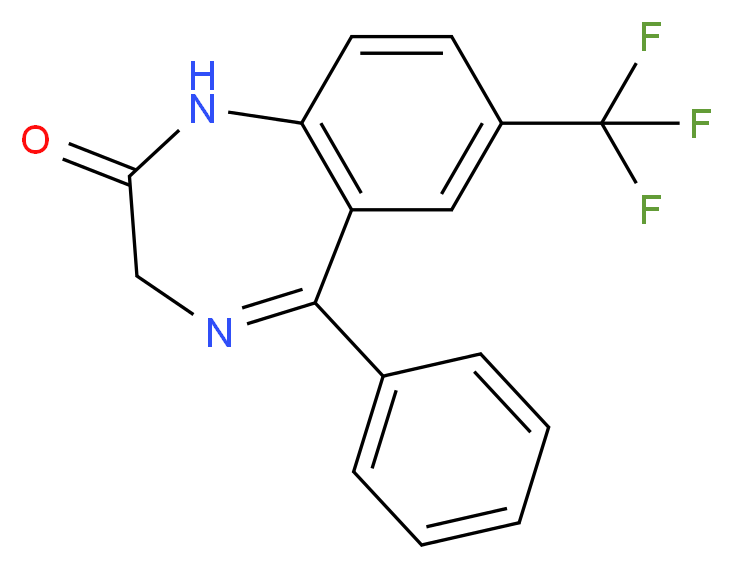 5-phenyl-7-(trifluoromethyl)-2,3-dihydro-1H-1,4-benzodiazepin-2-one_分子结构_CAS_2285-16-7