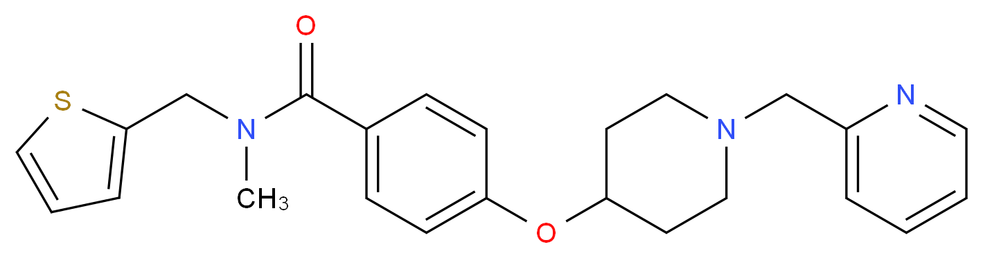 N-methyl-4-{[1-(2-pyridinylmethyl)-4-piperidinyl]oxy}-N-(2-thienylmethyl)benzamide_分子结构_CAS_)