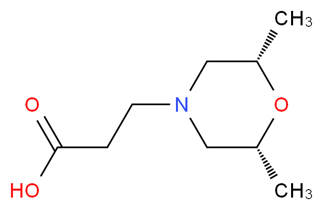 3-[(2R,6S)-2,6-dimethylmorpholin-4-yl]propanoic acid_分子结构_CAS_1212364-37-8