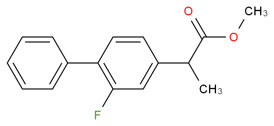 methyl 2-(3-fluoro-4-phenylphenyl)propanoate_分子结构_CAS_66202-86-6