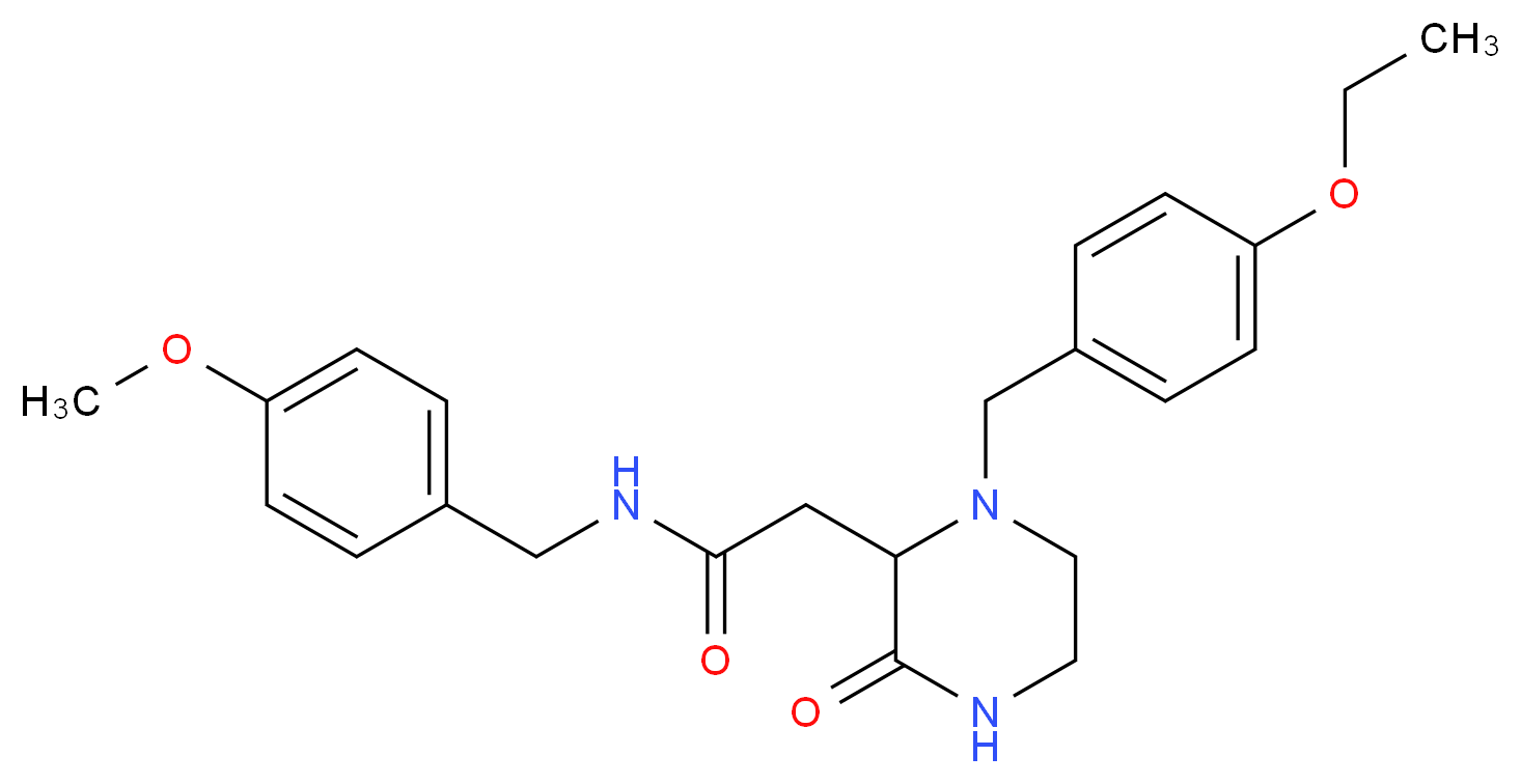 2-[1-(4-ethoxybenzyl)-3-oxo-2-piperazinyl]-N-(4-methoxybenzyl)acetamide_分子结构_CAS_)