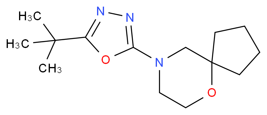 9-(5-tert-butyl-1,3,4-oxadiazol-2-yl)-6-oxa-9-azaspiro[4.5]decane_分子结构_CAS_)