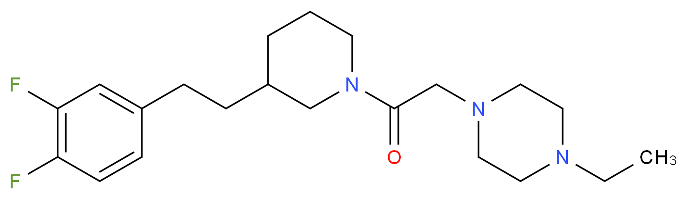 1-(2-{3-[2-(3,4-difluorophenyl)ethyl]-1-piperidinyl}-2-oxoethyl)-4-ethylpiperazine_分子结构_CAS_)