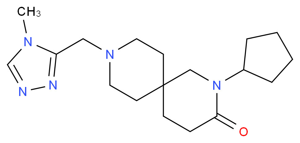 2-cyclopentyl-9-[(4-methyl-4H-1,2,4-triazol-3-yl)methyl]-2,9-diazaspiro[5.5]undecan-3-one_分子结构_CAS_)