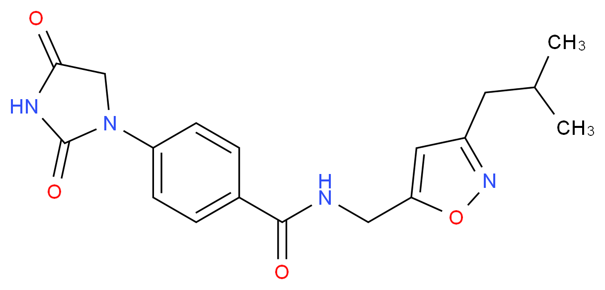 4-(2,4-dioxo-1-imidazolidinyl)-N-[(3-isobutyl-5-isoxazolyl)methyl]benzamide_分子结构_CAS_)