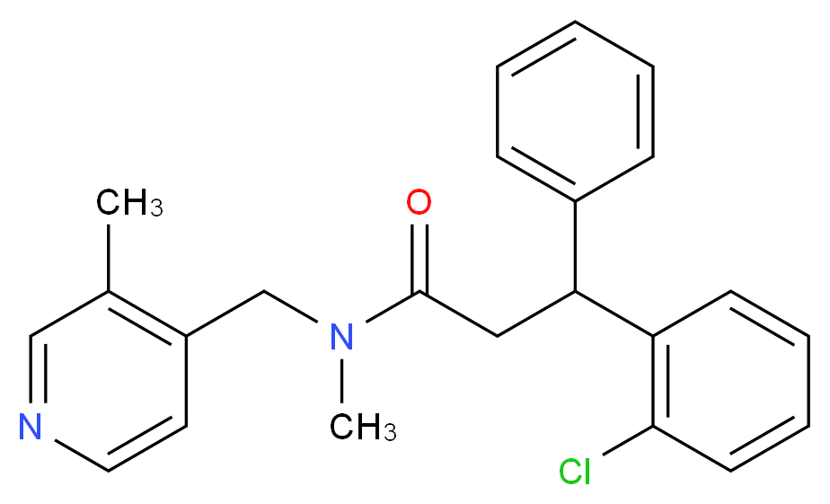3-(2-chlorophenyl)-N-methyl-N-[(3-methyl-4-pyridinyl)methyl]-3-phenylpropanamide_分子结构_CAS_)