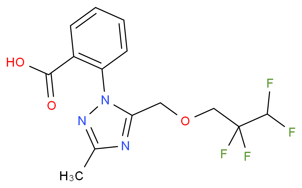 2-{3-methyl-5-[(2,2,3,3-tetrafluoropropoxy)methyl]-1H-1,2,4-triazol-1-yl}benzoic acid_分子结构_CAS_)