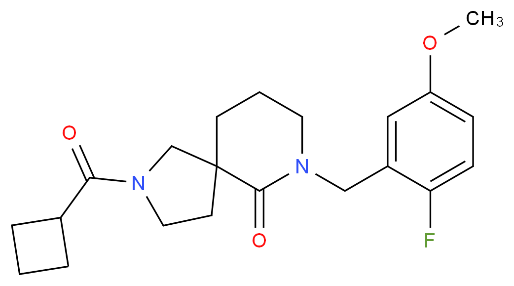 2-(cyclobutylcarbonyl)-7-(2-fluoro-5-methoxybenzyl)-2,7-diazaspiro[4.5]decan-6-one_分子结构_CAS_)