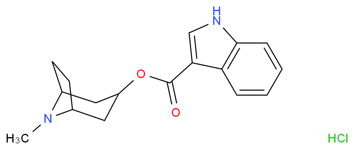 8-methyl-8-azabicyclo[3.2.1]octan-3-yl 1H-indole-3-carboxylate hydrochloride_分子结构_CAS_105826-92-4