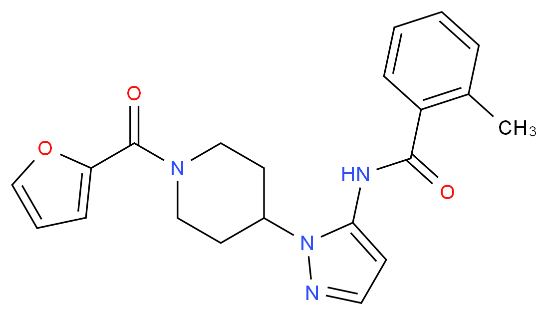 N-{1-[1-(2-furoyl)-4-piperidinyl]-1H-pyrazol-5-yl}-2-methylbenzamide_分子结构_CAS_)