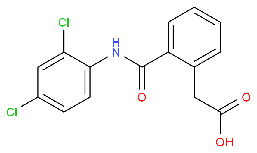 2-[N-(2,4-Dichlorophenyl)carbamoyl]phenylacetic acid_分子结构_CAS_)